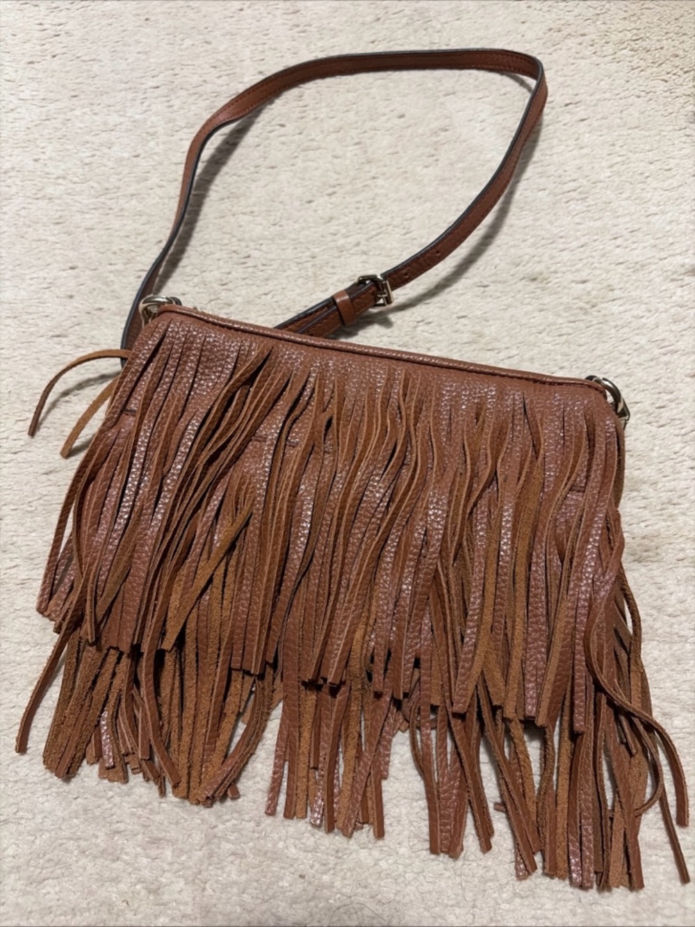 Rebecca Minkoff Brown Fringe leather Crossbody Bag - Boho Chic Western festival - Picture 3 of 8